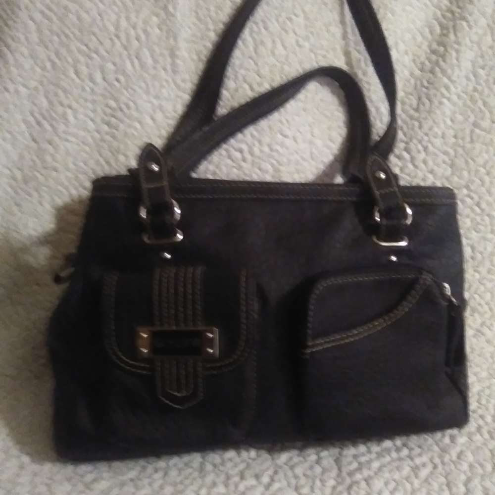 Rosetti Black Leather Shoulder Bag